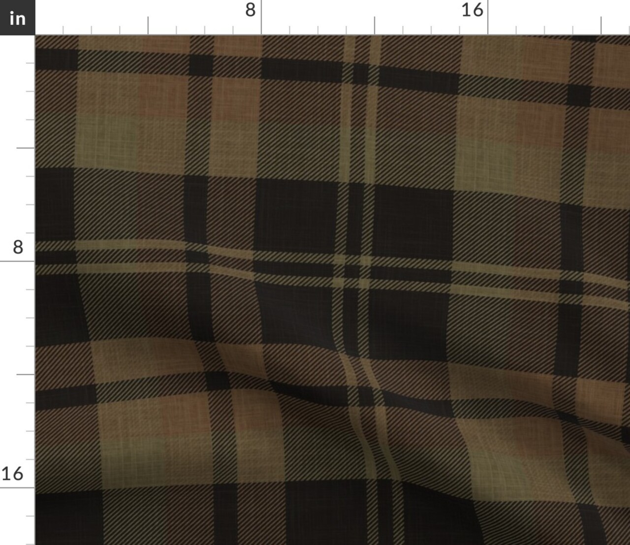 Cabincore Plaid Rustic Farmhouse Lodge Bold Interior Moody Plaid Modern Rustic Cabin Lodge Large Scale Woven Texture Academia Moody Academia Custom Printed Fabric by Spoonflower Various Fabrics by the Yard or Fat Quarter